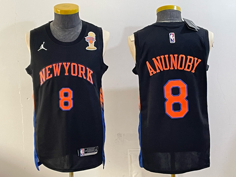 Men New York Knicks #8 Anunoby black 2026 Nike NBA jersey 0625005